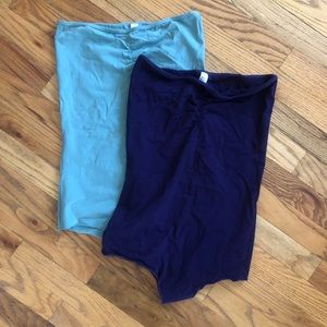 2 American Apparel bandeau bodysuits